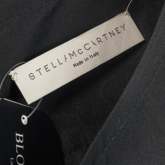 Stella McCartney Black Silk Satin Ruffle-Trim Long-Sleeve Mini Dress - Picture 8 of 10